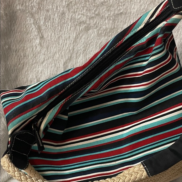 Striped multi Striped Hobo Bag rope handles - Picture 8 of 9